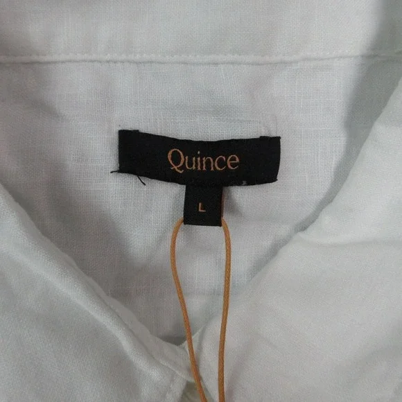 Quince Shirt Womens L White Linen Long Sleeve Button-Up Relaxed Lightweight NWT - Picture 7 of 15